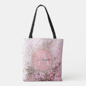Pink Personalisiert Chic Confetti Glitzer Tasche (Rückseite)