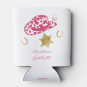 Pink Personalisiert Cowgirl Hat Country Bacheloret Dosenkühler (Rückseite)