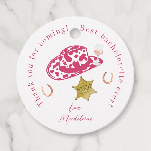 Pink Personalisiert Cowgirl Hat Country Bacheloret Geschenkanhänger (Vorderseite)