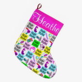 PINK PERSONALISIERT HAIR STYLIST CHRISTMAS STRUMPF GROßER WEIHNACHTSSTRUMPF (Vorderansicht (hängend))