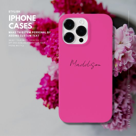 Pink Personalisiert iPhone Case Script Name