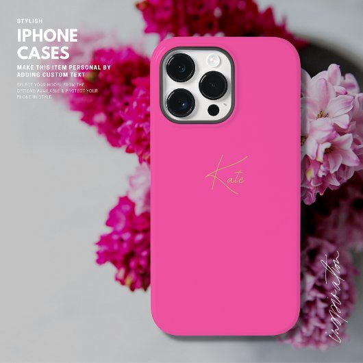 Pink Personalisiert iPhone Case Script Name