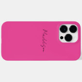 Pink Personalisiert iPhone Case Script Name (Rückseite (Horizontal))