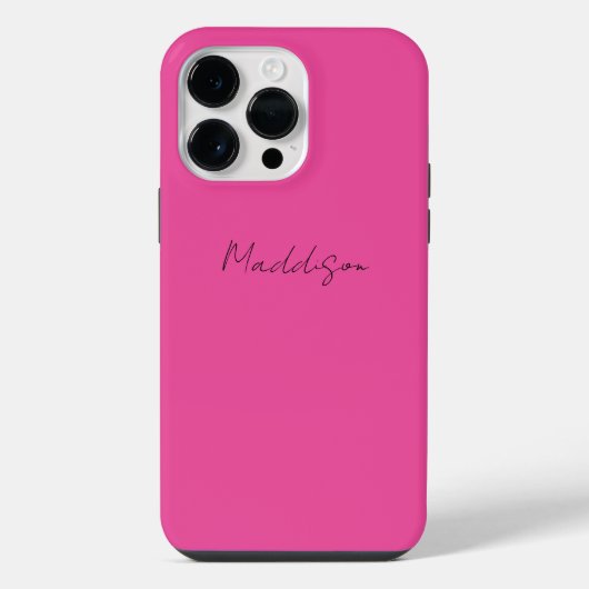 Pink Personalisiert iPhone Case Script Name Hülle (Rückseite)