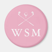 Pink Personalisiert Monogram Golf Clubs Magnet (Vorne)