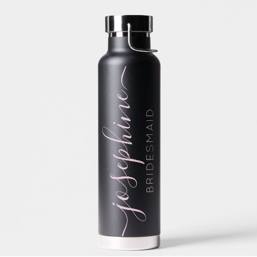 Pink Personalisiert Name Bridesmaid Trinkflasche (Links)