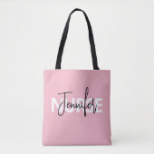 Pink Personalisiert Nurse Typografie Tasche (Vorderseite)