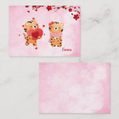 Pink Personalisiert Tigers Herzlich willkommen übe Mitteilungskarte (Vorne/Hinten)
