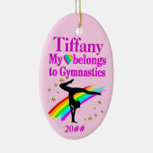 PINK PERSONALISIERT UND GYMNAST ORNANANATION KERAMIK ORNAMENT (Rechts)