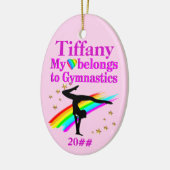PINK PERSONALISIERT UND GYMNAST ORNANANATION KERAMIK ORNAMENT (Links)