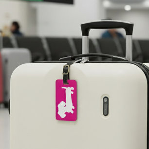 Pink Personalisierte Dackel Gepäcktasche Gepäckanhänger
