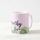Pink personalisierte Umarmung, Whimsistische Roman Kaffeetasse (VorderseiteRechts)