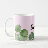 Pink personalisierte Umarmung, Whimsistische Roman Kaffeetasse (Links)