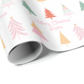 Pink Personalisierte Weihnachtswackelpapier Geschenkpapier (Rolleneckpunkt)