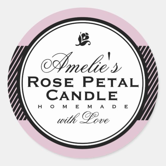 PINK | PERSONALISIERTER SOAP & CANDLE STICKER (Vorderseite)