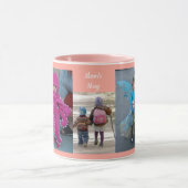 Pink Personalize 3 FOTO TEMPLATE Mama Geschenk Kaf Tasse (Zentrum)