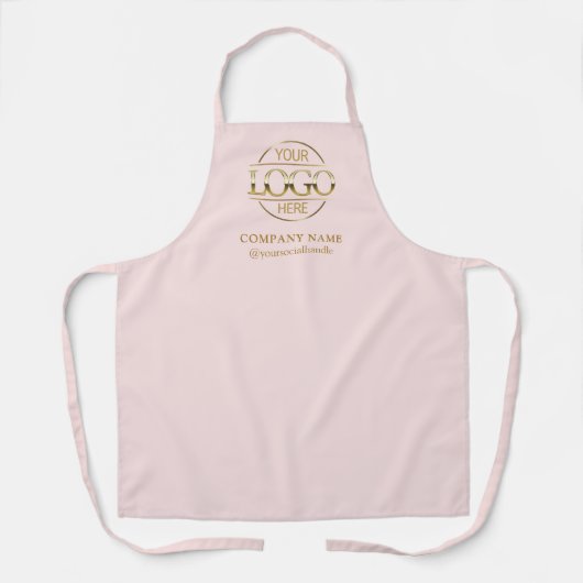 Pink Personalized Apron with Logo Custom Uniform Schürze (Vorderseite)