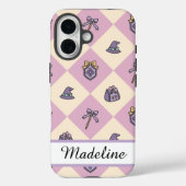 Pink Personalized Girly Checkered Case-Mate iPhone Hülle (Rückseite)
