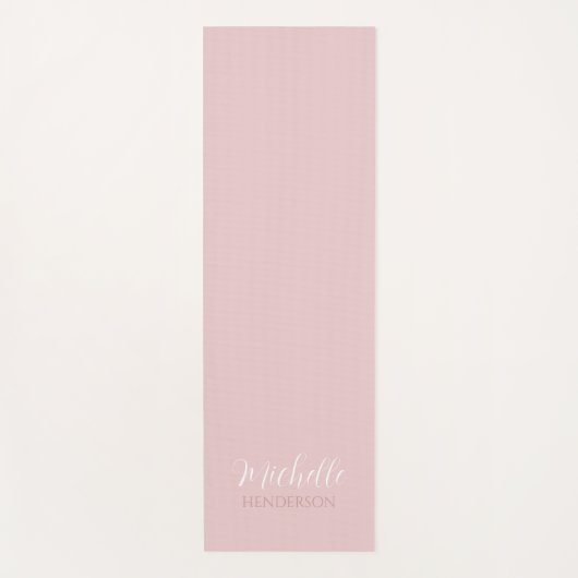 Pink Personalized Monogram Custom Name Yogamatte (Vorderseite)