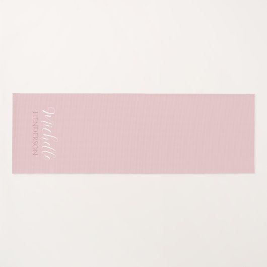 Pink Personalized Monogram Custom Name Yogamatte (Vorderseite (Horizontal))