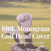 Pink Personalized Monogram Design Custom Golf Headcover