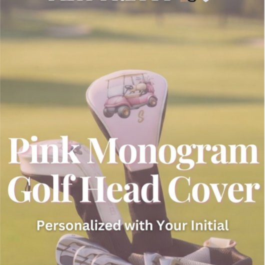 Pink Personalized Monogram Design Custom Golf Headcover