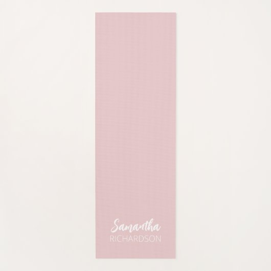 Pink Personalized Monogram Name Yogamatte (Vorderseite)