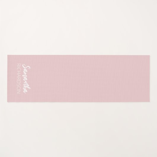 Pink Personalized Monogram Name Yogamatte (Vorderseite (Horizontal))