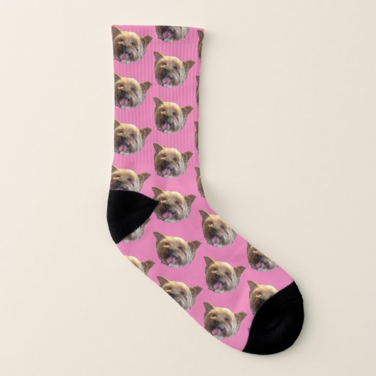 Pink Personalized Pet Photo Keepsake Memory Socken (Links - Innen)