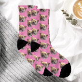 Pink Personalized Pet Photo Keepsake Memory Socken