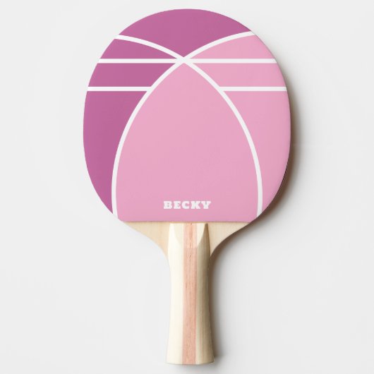 Pink Personalized Ping Pong Paddle with Name Tischtennis Schläger (Vorderseite)