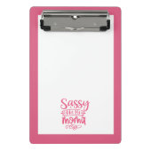 Pink Personalized "Sassy Moma" Mini Klemmbrett (Vorderseite)