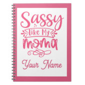 Pink Personalized "Sassy Moma"  Notizblock (Vorderseite)
