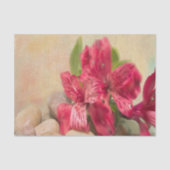 Pink Peruanische Lilien mit Steinen Seidenpapier (Vorderseite)