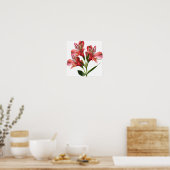 Pink Peruvian Lilies Blume Art Print Poster (Küche)
