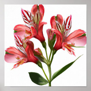 Pink Peruvian Lilies Blume Art Print Poster