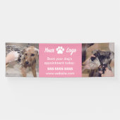Pink Pet Business Banner mit 2 Fotos und Logo (Horizontal)