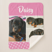 Pink Pet Foto Collage Hund Lover Pawprint Sherpadecke (Vorderseite)