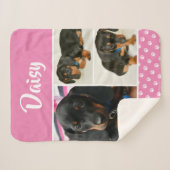 Pink Pet Foto Collage Hund Lover Pawprint Sherpadecke (Vorderseite (Horizontal))