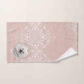 Pink Pet Gedenkstätte elegante moderne, süße Damas Badhandtuch Set (Handtuch)