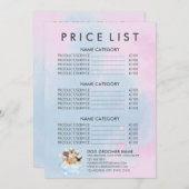 Pink Pet Groomer Sitzende Katze Wellness-Center Pr Menükarte (Vorne/Hinten)