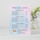 Pink Pet Groomer Sitzende Katze Wellness-Center Pr Menükarte (Stehend Vorderseite)