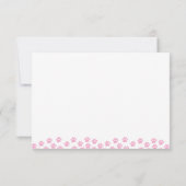 Pink Pet Paw Prints Custom Monogram Cute Lined Mitteilungskarte (Rückseite)