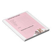 Pink Pet Sitting Aufnahme Notepad Notizblock (angewinkelt)