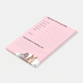 Pink Pet Sitting Aufnahme Notepad Post-it Klebezettel (angewinkelt)