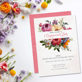 Pink Petal Dream Watercolor Engagement Party Einladung