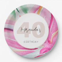 Pink Petal Floral Wasserfarbe Mit Monogramm