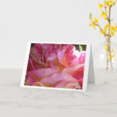 Pink Petal Flutter Rose Gruß oder Mitteilungskarte (Gelbe Blume)