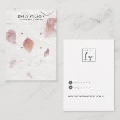 PINK PETAL HANDMADE PAPIER 3 STUDIERENDE ANGABEN VISITENKARTE (Vorne/Hinten)