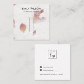PINK PETAL HANDMADE PAPIER HAIR CLIP DISPLAY CARD QUADRATISCHE VISITENKARTE (Vorne/Hinten)